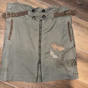 Vintage Y2K Desigual Cargo Combat Punk Skirt Medium